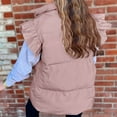 thumbnail image 6 of HTNBO Women's Puffer Vests Ruffle Sleeve Winter Button Down Padded Gilet with Pockets, 6 of 6