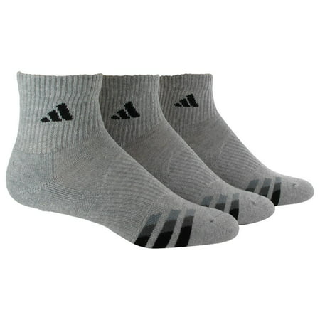 Adidas Mens 3 Pack ClimaLite Cushion Arch Support Socks gray
