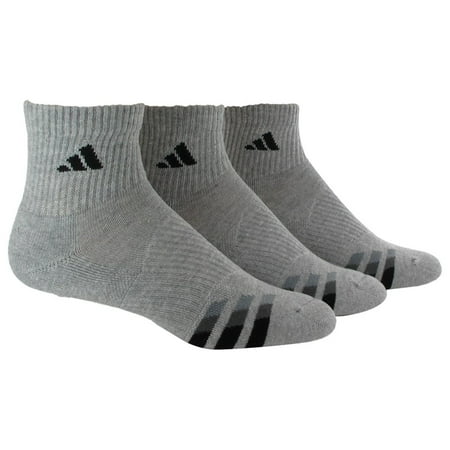 - Adidas Mens 3 Pack ClimaLite Cushion Arch Support Socks gray 6-12