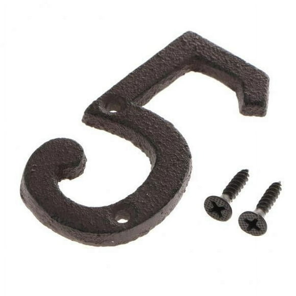 DOLITY 2X Metal Doorplate Sign Sticker 0~9 f/ House Building Cafe Door Decoration #5