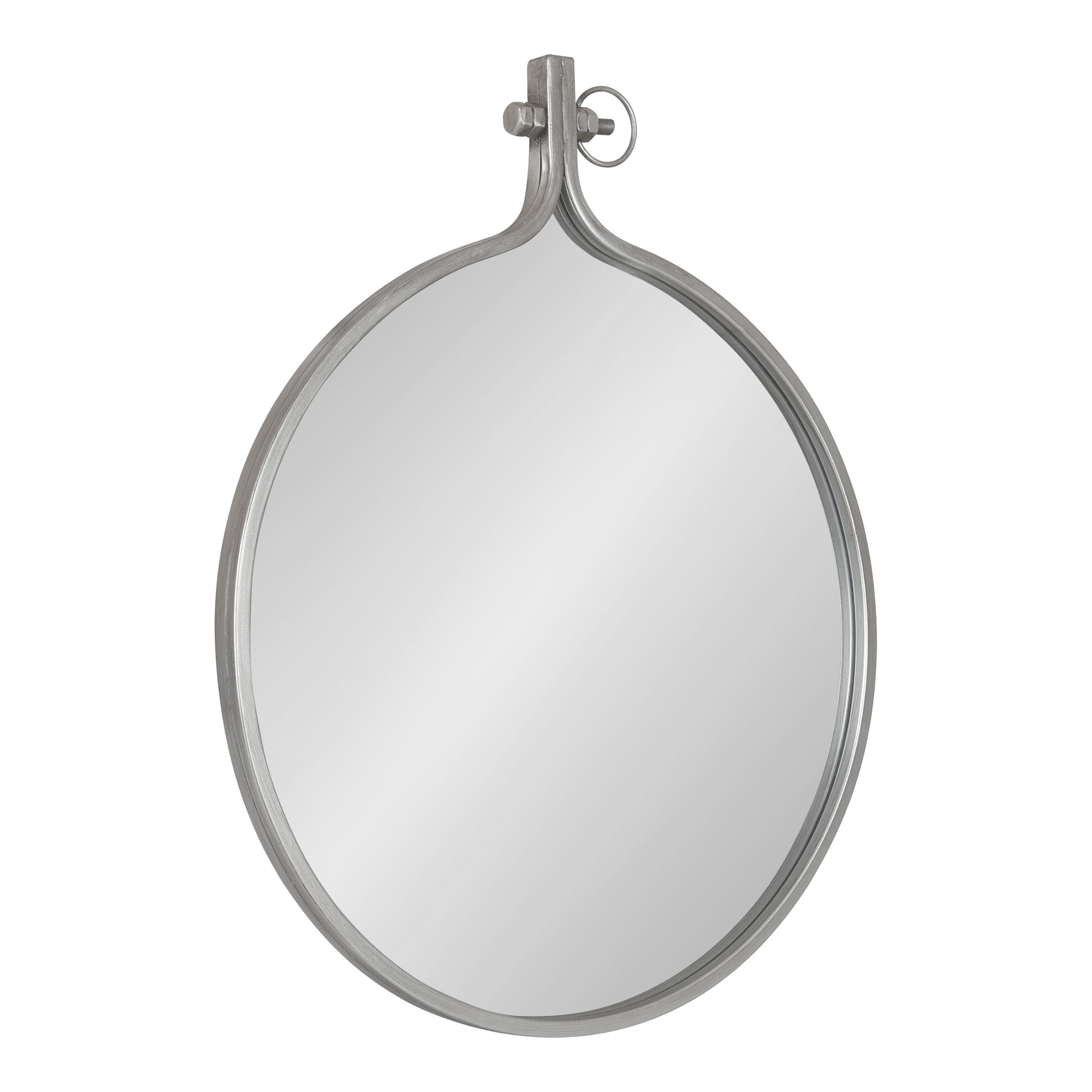 Kate and Laurel Yitro Round Metal Wall Mirror, 23.5 x 28.5, Silver