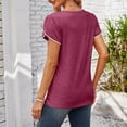 thumbnail image 4 of Women's T-Shirts Crew Neck Petal Sleeve Casual Loose Fit T Shirt Summer Blouse for Everyday Wear & Stylish Comfort, 4 of 4