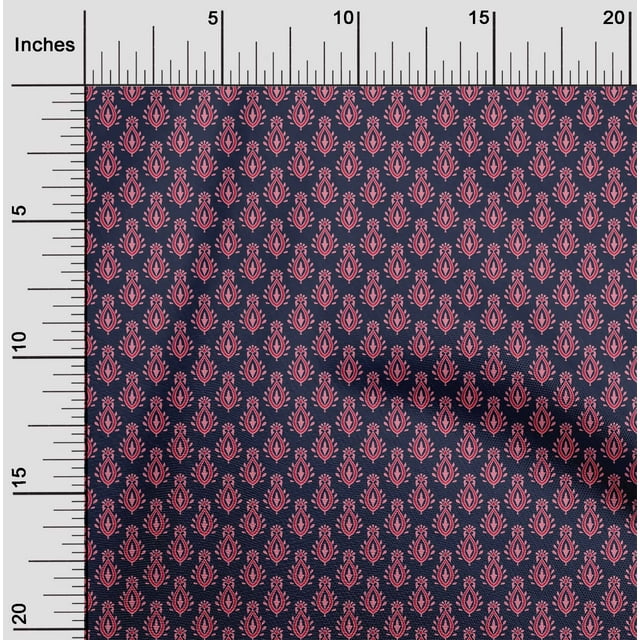 oneOone Cotton Cambric Fabric Floral Block Decor Fabric Printed BTY 56 Inch Wide
