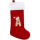 thumbnail image 1 of VEYLIN Christmas Stockings with Letters, 20 Inch Plush Christmas Stockings Large Embroidered Stockings & Holders for Kids/Adult Red Letter(A), 1 of 5