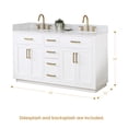 thumbnail image 2 of Gavino 60" Wood Vanity in White with Grain White Composite Stone Top no Mirror, 2 of 13