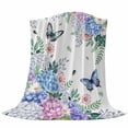 thumbnail image 6 of Spring Flowers Blanket Soft Cozy Warm Throw Blanket for Couch, Plush Fuzzy Flannel Fleece Blankets for Sofa, Watercolor Floral Butterflies Botanical Bed Blankets Lightweight Gifts for Women, 30"x40", 6 of 9