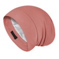 thumbnail image 1 of Gorro de satén Fittia para dormir, correa antideslizante, marrón y rojo, 1 of 6