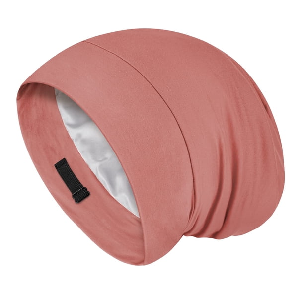 Gorro de satén Fittia para dormir, correa antideslizante, marrón y rojo