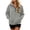 Gray, variant on Zip Up Sweatshirts For Women Solid Color Hoodless Sports Sweatshirt Casual Loose Lapel Pocket Lightweight Sweatshirt Athletic Jacket