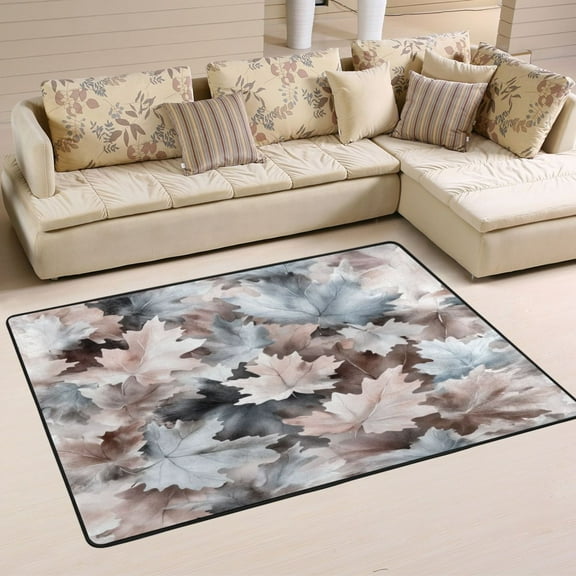Maple Leaf Pattern Soft Polyester Area Rug 36''x24'', Non Slip, Memory Foam, Water Absorbent