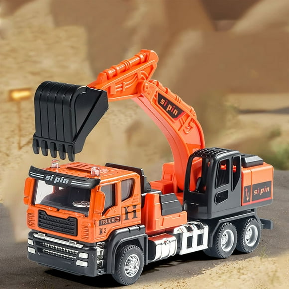 Juego de vehículos de ingeniería de aleación para niños | Excavadora, hormigonera, camión cisterna, grúa y bulldozer | Vehículos de construcción de ABS y metal resistentes para niños de 3 a 6 años
