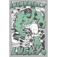 thumbnail image 2 of Mens Marvel Hulk St. Patricks Day Comic Incredibly Lucky Pull Over Hoodie 2X Athletic Heather, 2 of 3