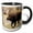 Black/White, variant on 3drose, Moose Walking Trough Autumn Grassland, Grand Teton Np, Wyoming, 15oz Two-tone Green Mug
