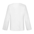 thumbnail image 5 of IROINNID On Sale Long Sleeve Pullover Shirt for Women Cotton Shirts for Women Comfortable Solid Color Tops d Loose Cotton And Linen Loose Shirt Blouse Round Neck Tops,White, 5 of 7