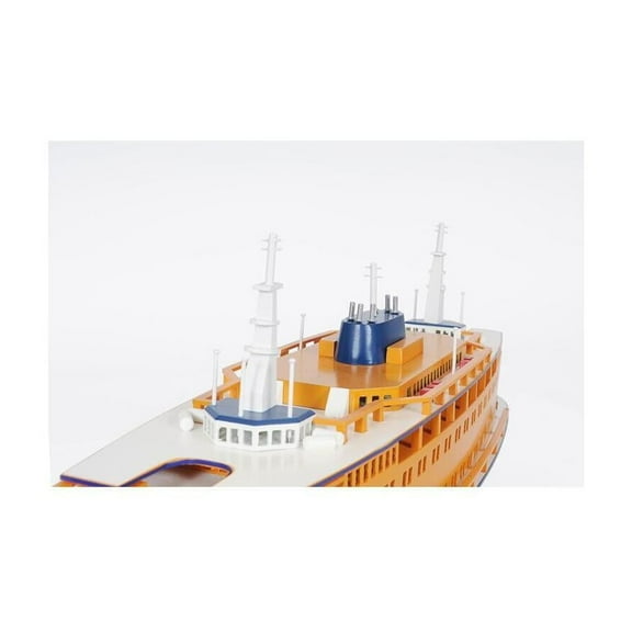 Staten Island Ferry Model Ship - Wooden Display Decor - Rustic Nautical Boat Replica - 24 Inch Collectible