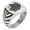 Silver, variant on Stainless Steel Taira Ageha Samurai Crest Chevron Pattern Biker Style Polished Ring