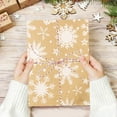 thumbnail image 6 of Large Kraft Christmas Wrapping Paper – Khaki Gift Wrap with White Snowflake Reindeer Tree Print, Tear Resistant Holiday Paper for Presents DIY Crafts Party Decor Christmas Packaging, 6 of 6