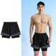 thumbnail image 2 of Men Swimwear Double-Layers Swim Trunks Swimming Shorts Quick Drying Beach Pants For Surfing Sunbathing Beachwear Black 3XL, 2 of 4