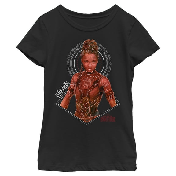 Girl's Marvel Black Panther Shuri Poster  Graphic Tee Black X Small