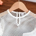 thumbnail image 4 of VNKIDY Girls 3 Piece Outfits Sets Fishnet Round Neck Long Sleeve Crop Tops Camisole And Pleated A-Line Mini Skirt Sets Leisure, 4 of 9
