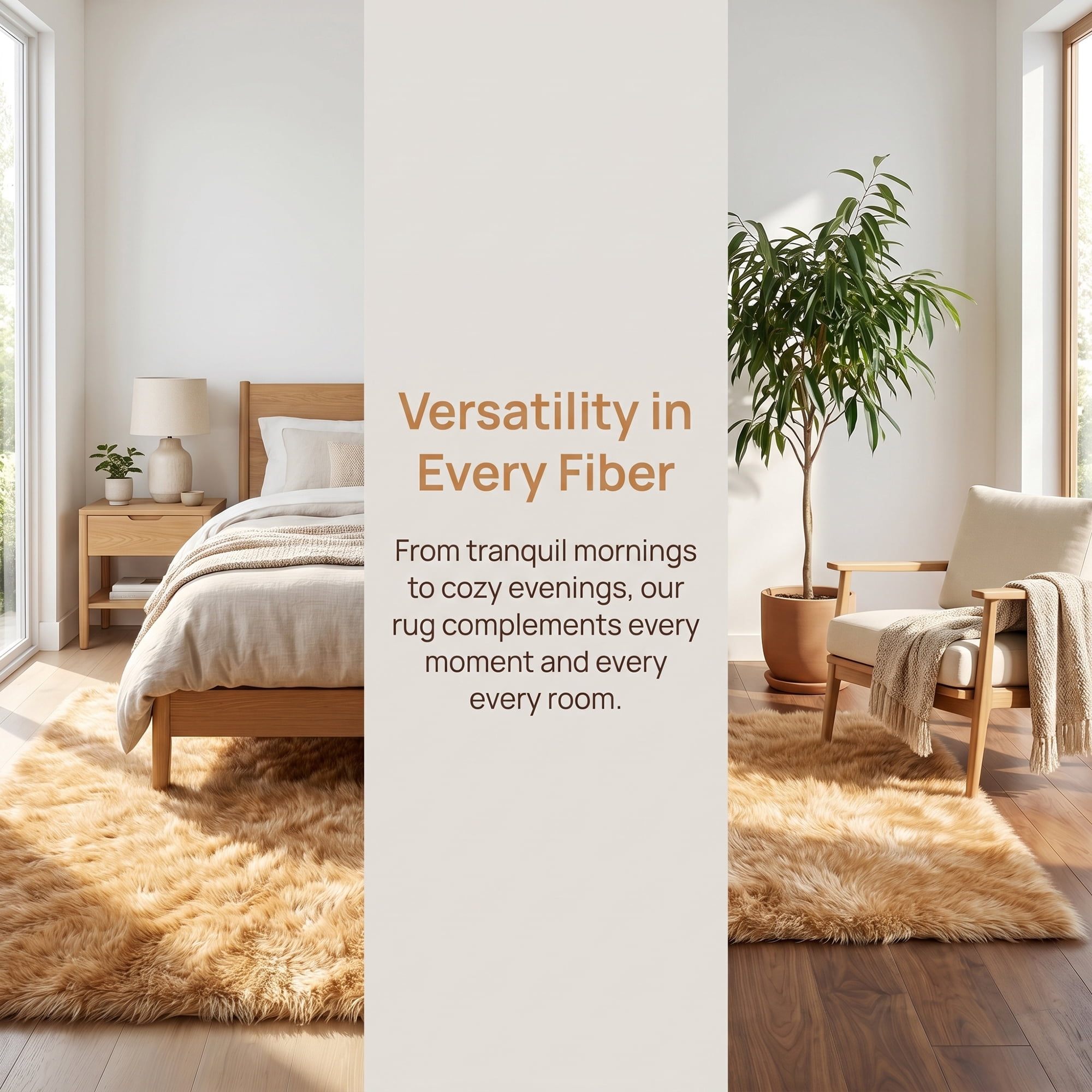 Unique Bargains Shaggy Area Rug Ultra Fluffy Non Slip Fuzzy Carpet 24" x 16" White Yellow