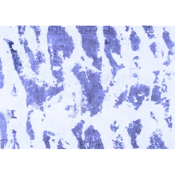 Ahgly Company Machine Washable Indoor Rectangle Abstract Blue Modern Area Rugs, 5' x 8'