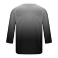 thumbnail image 3 of Mens Gradient Henley Shirts 3/4 Sleeve Crew Neck Casual Pullover Baseball Raglan Tops Fashion Button T-Shirts, 3 of 4
