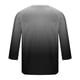 thumbnail image 3 of Blusas y camisas de manga larga con cuello redondo para hombre, estilo casual, moderno, con cuello redondo degradado, botones, manga 3/4, blusa de poliéster para hombre, 3 of 4