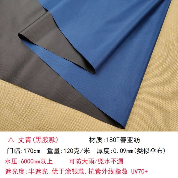 ERDOUY 39x67 Inch Waterproof Sun Protection Canvas Fabric, Black Blackout Backing Material for Indoor & Outdoor Use, Ideal for Awnings, Tents, Camping & DIY Projects, Dark Blue