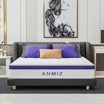 Anmiz 10 inch Full Size Mattress, CertiPUR-US Certified Memory Foam Hybrid Mattress in a Box, Breathable Soft Knitted Fabric Cover, 5-Zone Coils Support, Medium Firm Feel, Pressure Relief