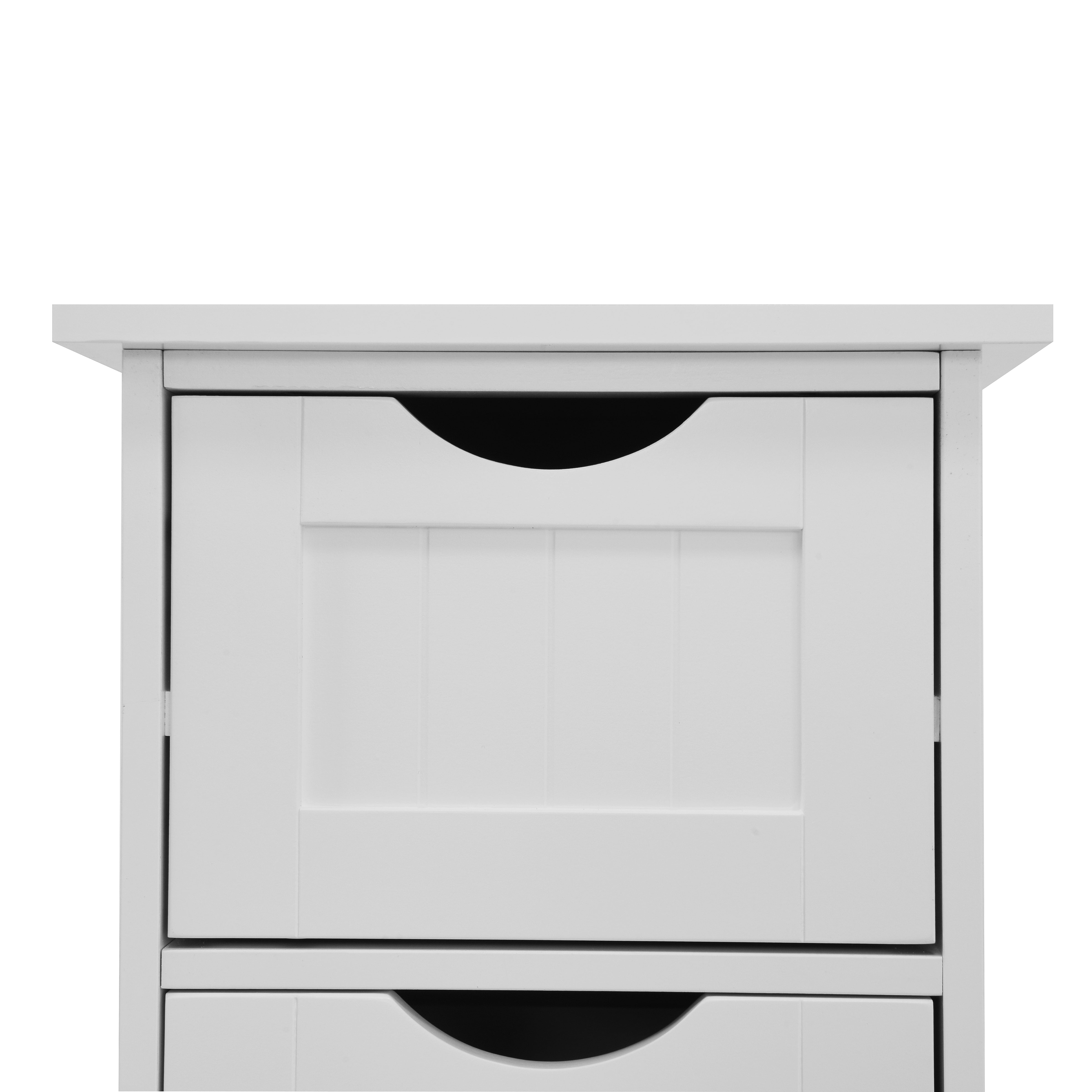 White Bathroom Storage Cabinet Freestanding with Drawers