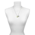 thumbnail image 3 of Delight Jewelry 12mm Faceted Lime Glass Spinner Silvertone Script Initial Disc - T - Charm Necklace, 20"+3", 3 of 4