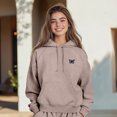 thumbnail image 4 of Dalix Butterfly Embroidery Washed Sweatsuit Set Hoodie Jogger Soft Fleece Relaxed Fit Lounge Womens in Zinc 2XL XX-Large, 4 of 5