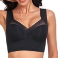 thumbnail image 6 of Kvture Womens Full Coverage No Underwire Bra Mesh Breathable Seamless Wide Strap Lifting Summer Sport Running Yoga Brassire Black Bra XXL, 6 of 6