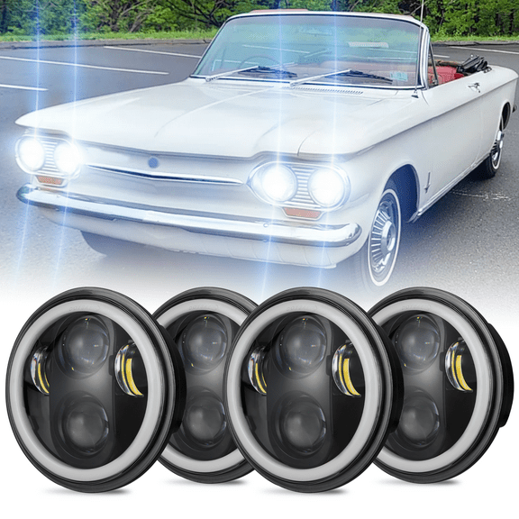 5 3/4 5.75" Round LED Headlights High/Low Beam DRL for Chevrolet Corvair 1960-1969