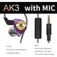 thumbnail image 3 of Wired Gaming Earbuds, Ak3file in Ear Monitors, Deep Bass Sound Wired Earbuds, HiFi in Ear Headphones with 1DD 10mm Dynamic Driver, IEM for Music Gaming Video Calling, 3 of 10