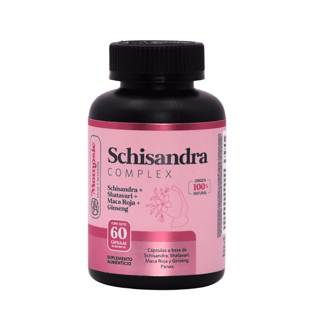 Schisandra Complex Suplemento De Shatavari + Schisandra + Maca +Ginseng Panax | Frasco con 60 Cápsulas de 500 Mg C/U | 100% Natural | 1 Mes de Suministro | Momosie