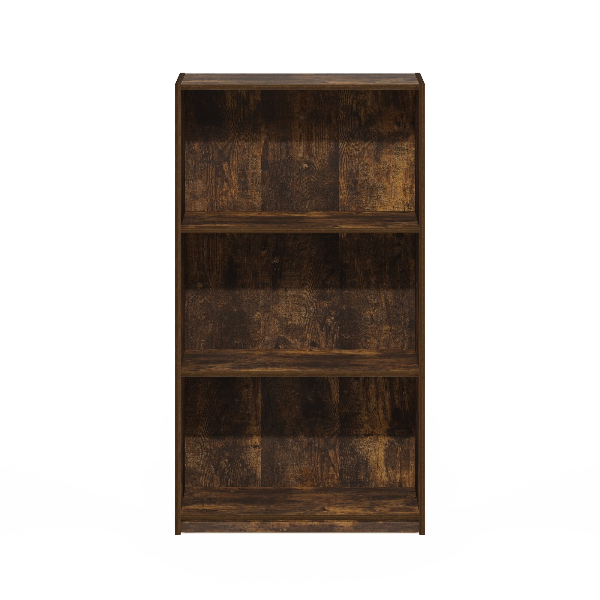 Furinno Basic 3-Tier Bookcase Storage Shelves, Amber Pine