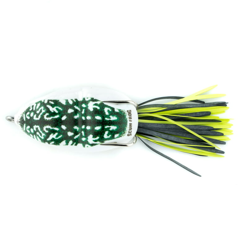 Scum Frog 5/16 oz, Natural Black-Green, Top Water Hollow Body Frog Lure