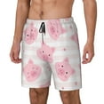 thumbnail image 2 of Balery Cartoon Pig Mens Swim Trunks Swim Shorts for Men Quick Dry Inseam Beach Shorts with Compression Liner Pocket-Medium, 2 of 9