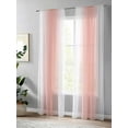 thumbnail image 4 of Sheer Curtains 108 inches Long, Pink White Ombre Gradient Color Light Filtering Sheer Window Curtains Rod Pocket Voile Drapes for Bedroom Living Room, 52"W x 108"L 2 Panels, 4 of 7