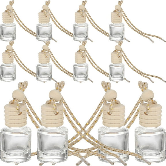 HOMEMAXS 12 Pcs Car Essential Oil Diffuser Hanging Glass Perfume Bottle Diffusers Scent