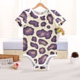 thumbnail image 6 of Purple Leopard Skin Print Pure Cotton Bodysuit Short Sleeve Pajamas One-Piece Romper Unisex 9M, 6 of 6
