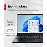 Lenovo IdeaPad 1 15.6 Laptop, FHD (1920x1080) Touchscreen Display, AMD Ryzen 5 7520U 4-core Processor, 8GB Memory, 256GB Solid State Drive, AMD Radeon, Windows 11, Abyss Blue