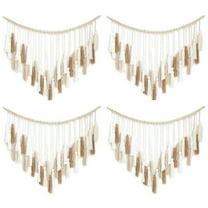 4X Macrame Wall Hanging-Large Macrame Wall Hanging with Wood Beads-Bohemian Wall Decor for Bedroom and Living Room Brown