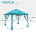 thumbnail image 2 of GAZEBETER 11' x 11' Pop up Gazebo with 4 Sidewalls Mosquito Netting-Waterproof and UV Resistant for Patios,Weddings,Blue, 2 of 9