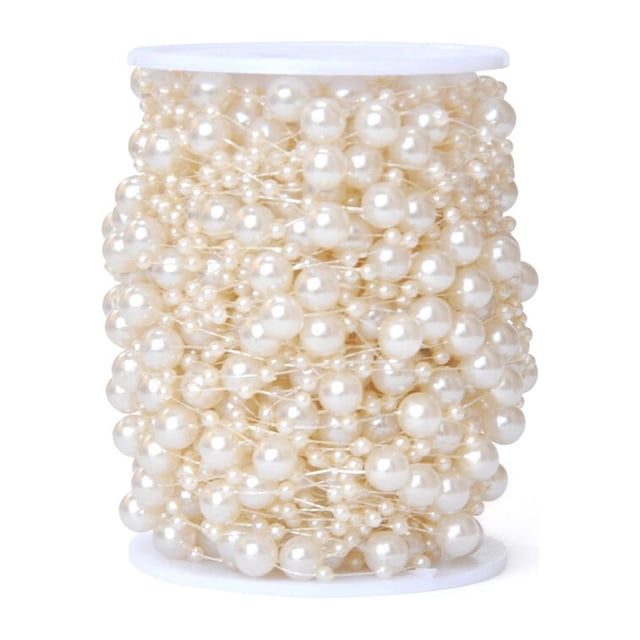 8 3mm ABS Imitation Pearl Bead Chain Needlework Jewelry Accessories String Round DIY Needlework Jewelry Accessories Handmade Centerpiece Bouquet Beige