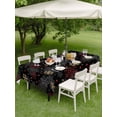 thumbnail image 3 of Outdoor Tablecloth with Umbrella Hole and Zipper, Black Snowflake Christmas Rectangle Table Cloth 60x84 Inch Waterproof Tablecloth, Red Yellow White Snowflake Picnic Table Cover for Patio Camping, 3 of 7