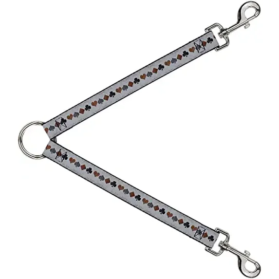Buckle-Down Dog Leash Splitter Suits Gray Stone 1 Foot Long 1 Inch Wide