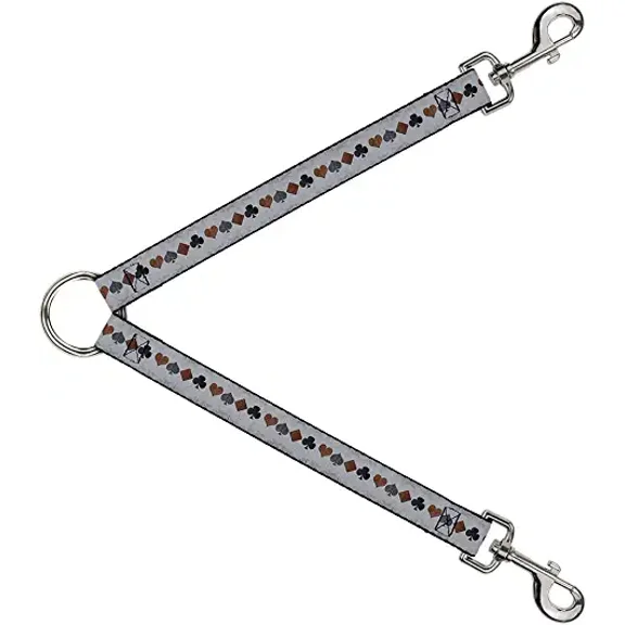 Buckle-Down Dog Leash Splitter Suits Gray Stone 1 Foot Long 1 Inch Wide